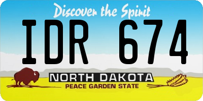 ND license plate IDR674
