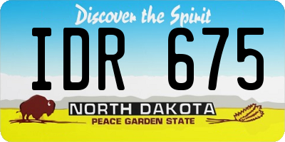 ND license plate IDR675
