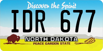 ND license plate IDR677