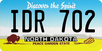 ND license plate IDR702