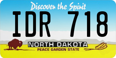 ND license plate IDR718