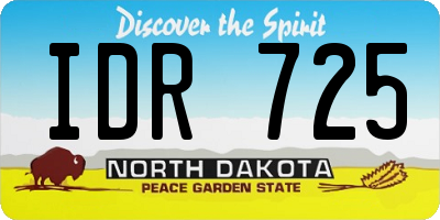 ND license plate IDR725