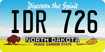 ND license plate IDR726