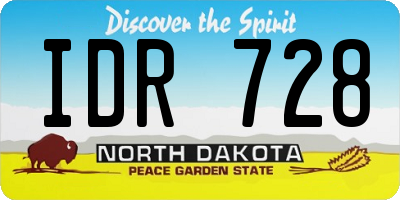 ND license plate IDR728
