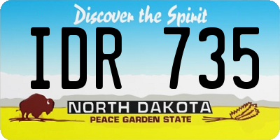 ND license plate IDR735