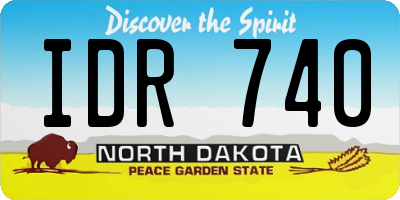 ND license plate IDR740
