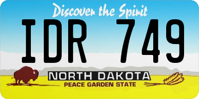 ND license plate IDR749
