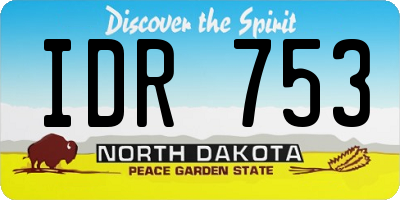 ND license plate IDR753