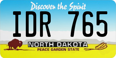 ND license plate IDR765
