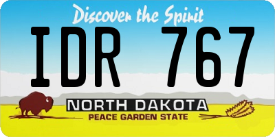 ND license plate IDR767