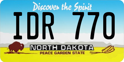 ND license plate IDR770