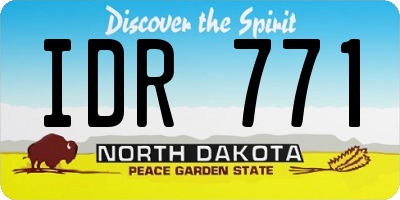 ND license plate IDR771