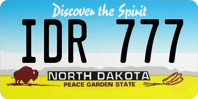 ND license plate IDR777
