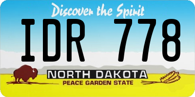 ND license plate IDR778