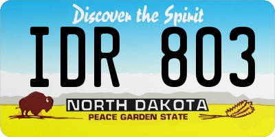 ND license plate IDR803