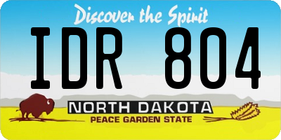 ND license plate IDR804