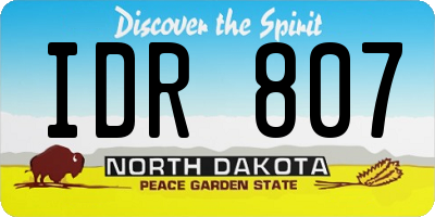 ND license plate IDR807