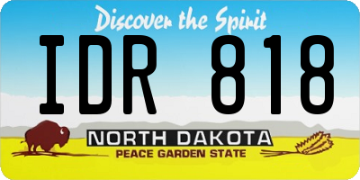 ND license plate IDR818