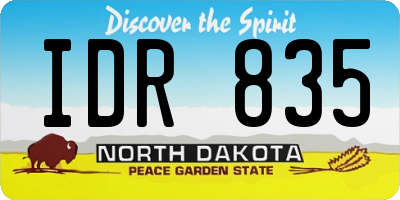 ND license plate IDR835
