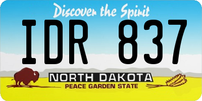 ND license plate IDR837