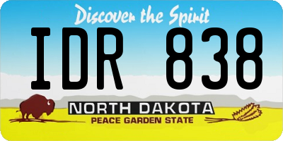 ND license plate IDR838