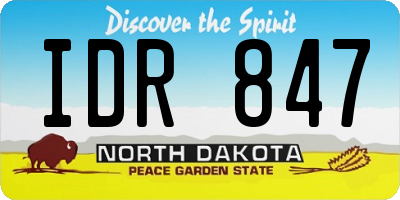 ND license plate IDR847