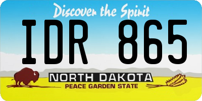 ND license plate IDR865