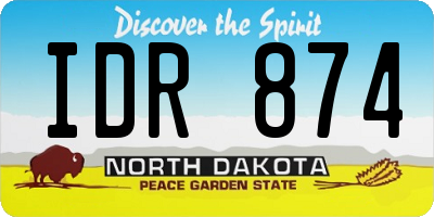 ND license plate IDR874