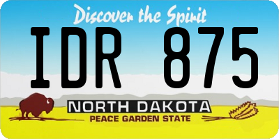ND license plate IDR875