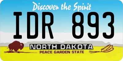 ND license plate IDR893