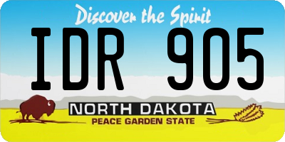 ND license plate IDR905