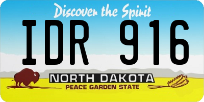 ND license plate IDR916