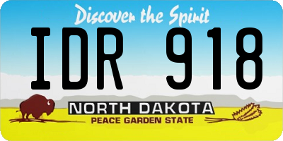 ND license plate IDR918