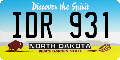 ND license plate IDR931