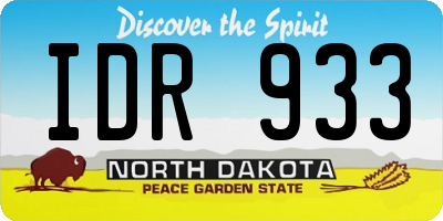 ND license plate IDR933