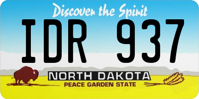 ND license plate IDR937