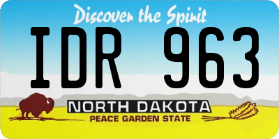 ND license plate IDR963
