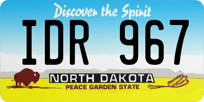 ND license plate IDR967