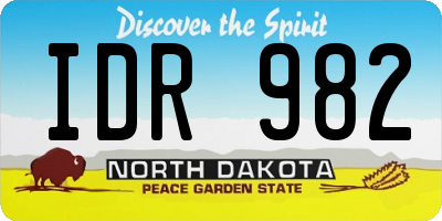 ND license plate IDR982