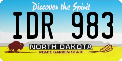 ND license plate IDR983