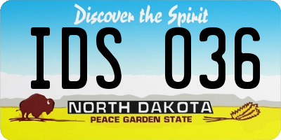 ND license plate IDS036