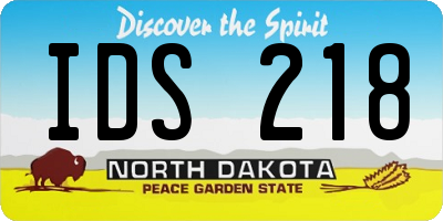 ND license plate IDS218