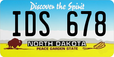 ND license plate IDS678