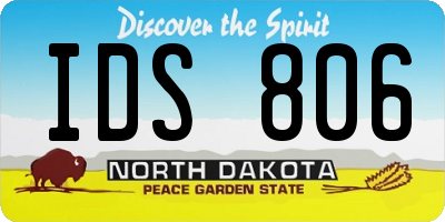 ND license plate IDS806