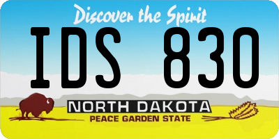 ND license plate IDS830
