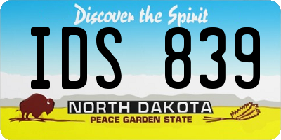 ND license plate IDS839