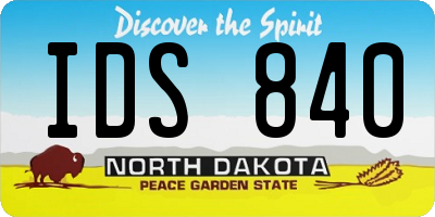 ND license plate IDS840