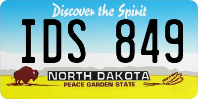 ND license plate IDS849
