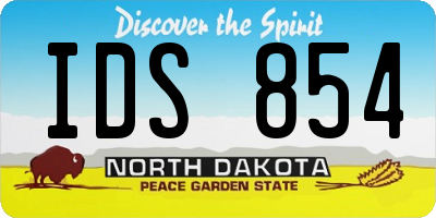 ND license plate IDS854