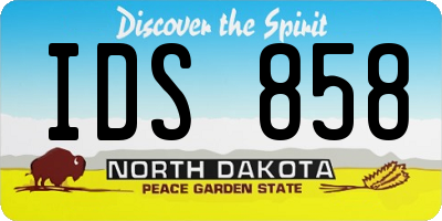 ND license plate IDS858
